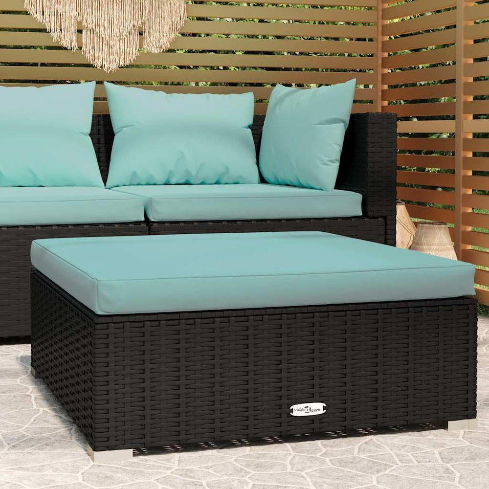 Modular Garden Footrest, Outdoor Patio Rattan Ottoman with Removable Cushion,...