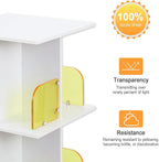 VECELO 4-Tier Rotating Bookshelf, Modern Swivel Bookcase, Vintage Book Shelf for 360° Display, Stackable Shelves Floor-Standing Storage for Home Office, Solid Wood, Smooth Spinning, White