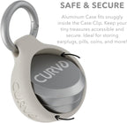 CURVD Premium Carrying Case – Durable Travel Keychain Container, Medicine Pill Organizer & Travel Pill Box, Small Waterproof Holder for Pills, Earplugs, Jewelry, Compatible with Loop, Vibes & Eargasm