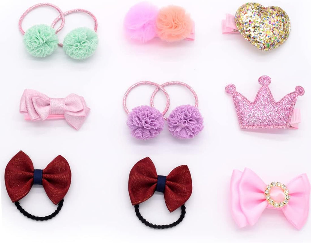 Little Girl Kids 3 Layer Lint Jewelry Box with Mirror and 35 Pieces Girl Princess Jewelry Dress Up Accessories Toy Playset Set