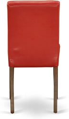 East West Furniture CAAB5-MAH-72 5 Piece Dining Set Includes a Rectangle Dining Room Table and 4 Firebrick Red Faux Leather Upholstered Chairs, 36x60 Inch, Mahogany