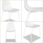 POLY & BARK Isla Modern Dining Chairs Set of 4 – Mid Century Modern Plastic Dining Chair with Metal Legs – Kitchen & Dining Room Chairs – Indoor/Outdoor – White