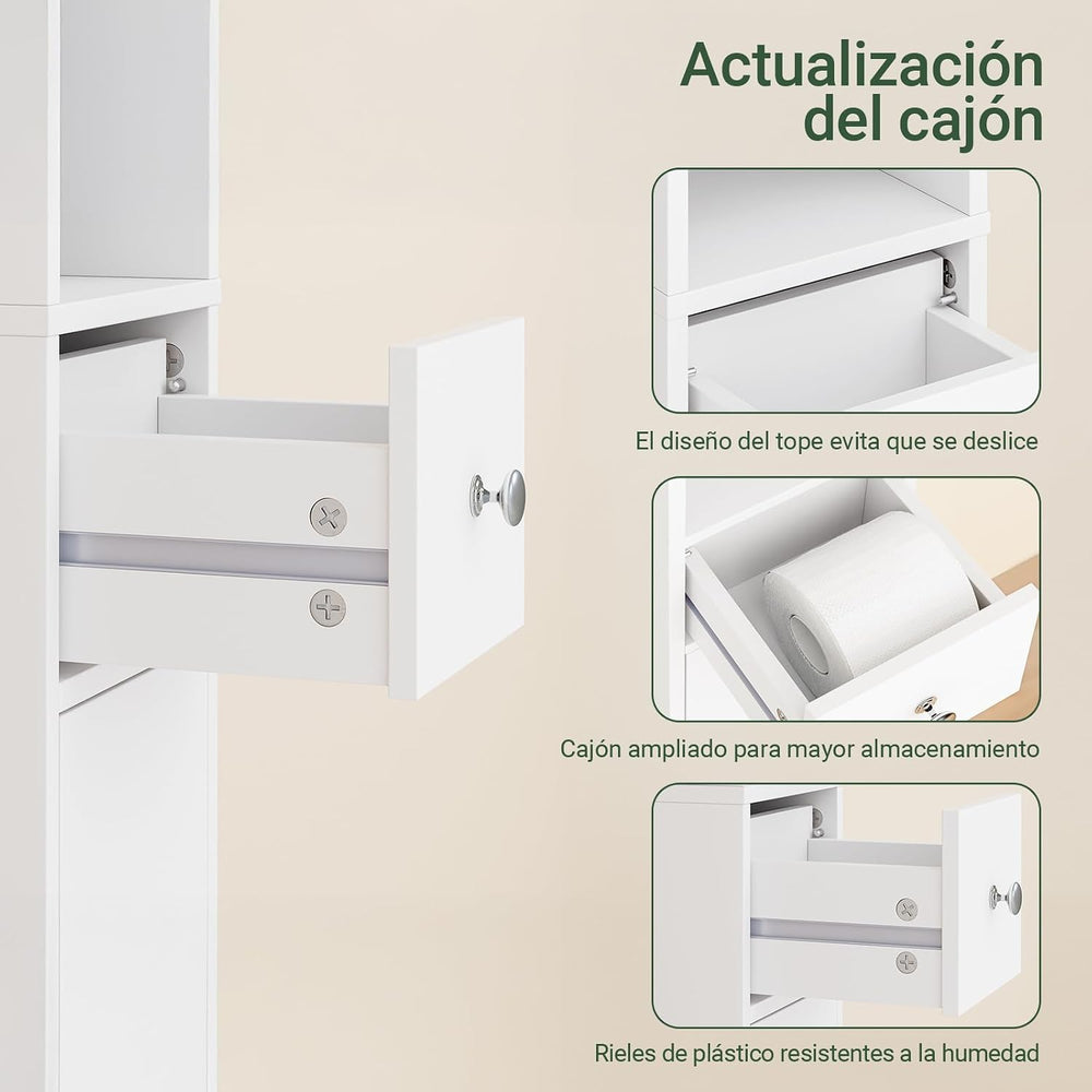 Haotian Narrow Bathroom Storage Cabinet, Tall Slim Cabinet with Adjustable Sh...