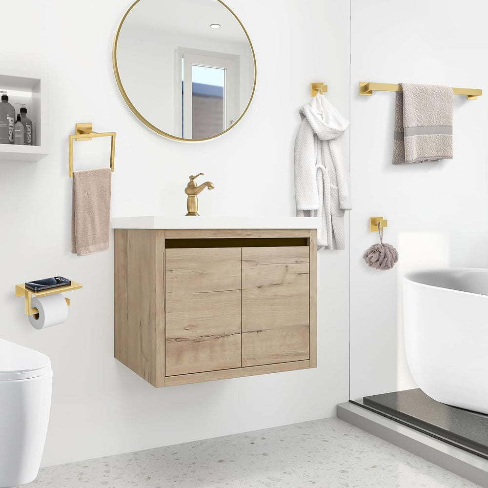 YACVCL Brushed Gold Bathroom Hardware Accessorie Set 23.6 Inch Towel Bar Set ...