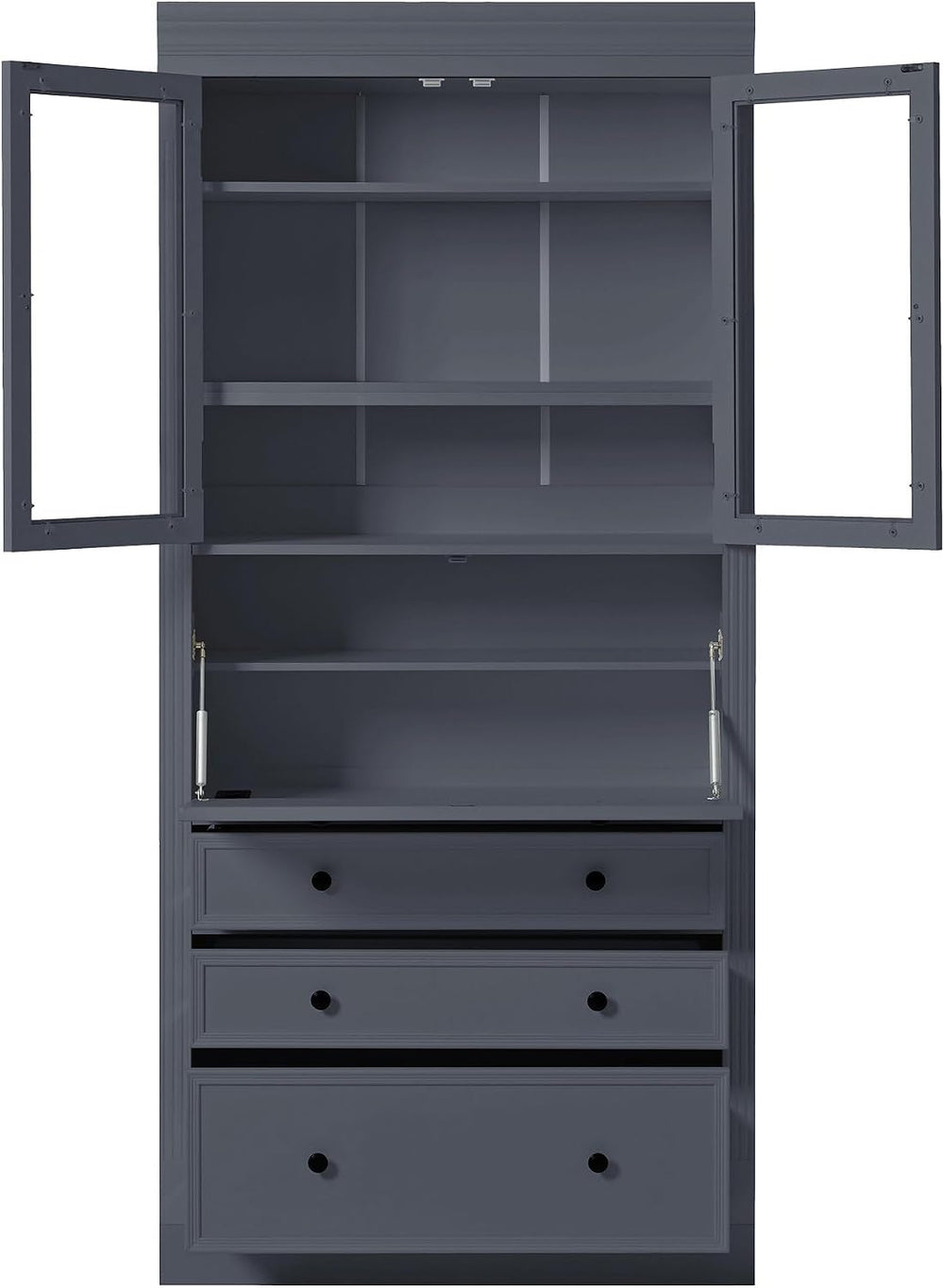 78" Tall Kitchen Pantry Cabinet, Freestanding Food Storage Pantry Cupboa...