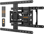 Perlegear Ultra Slim TV Wall Mount 1.1" Low Profile for 42-90" TVs, Fits 16"/24" Studs, Full Motion TV Mount Wall Bracket with Dual Articulating Arms, Swivel, Tilt, Max VESA 600x400mm, Holds 132lbs