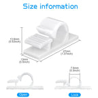 XHF 100pcs Adhesive Cable Wire Clips White, Outdoor Cable Management Wire Organizer Cord Holder for Under Desk, Car, Wall, TV PC Ethernet Cable