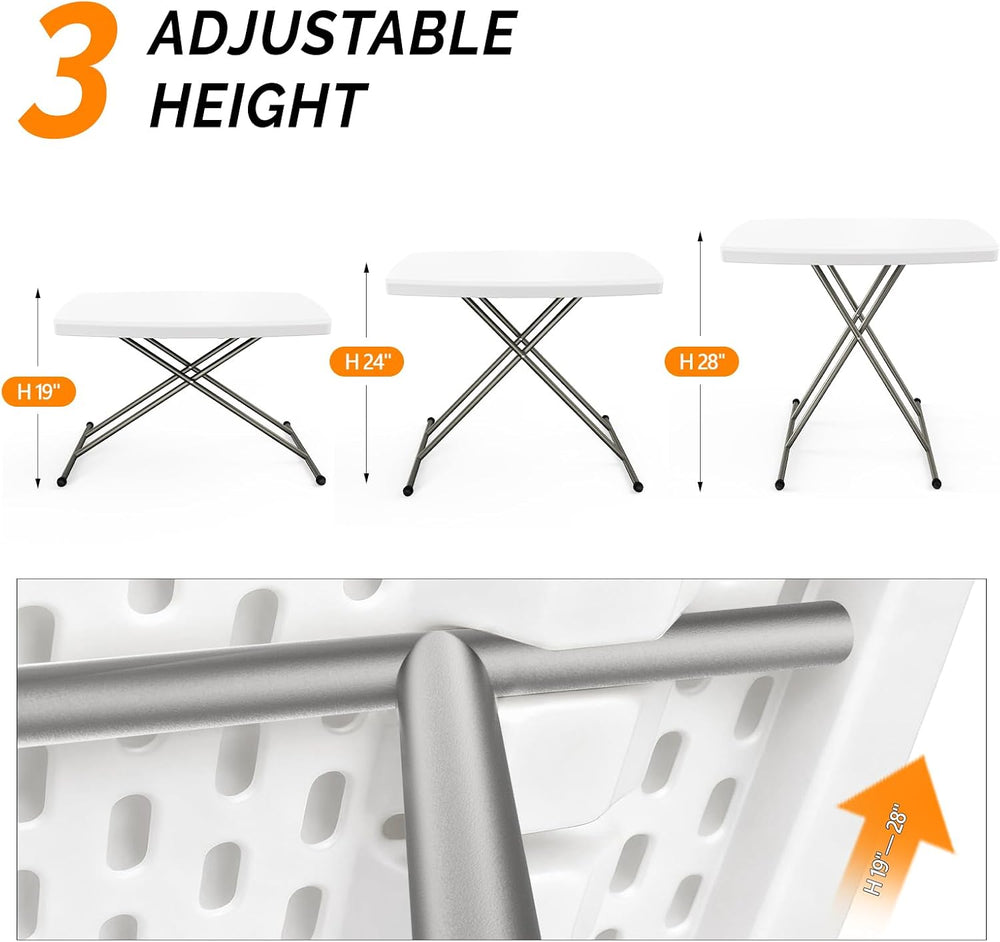 VINGLI Small Adjustable Folding Table, 13.8 in-28 in Height Personal Laptop T...