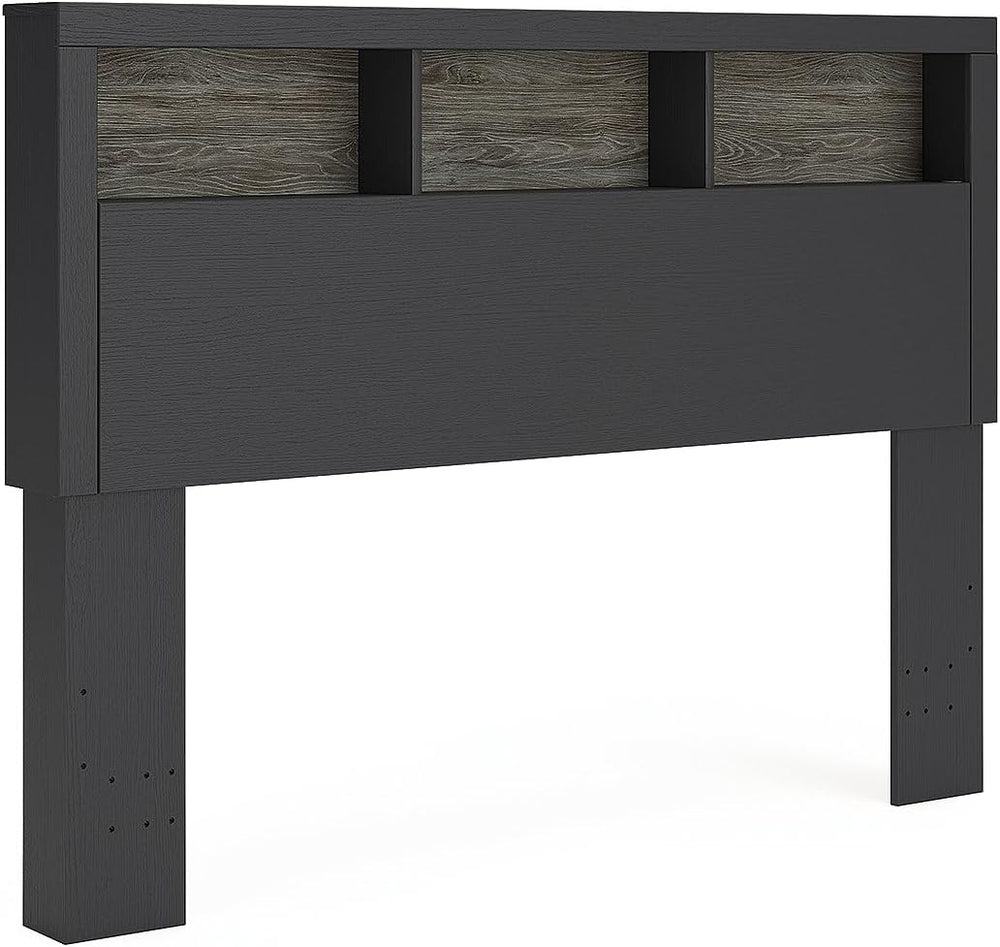 Signature Design by Ashley Queen Bookcase Headboard Only, Black & Gray