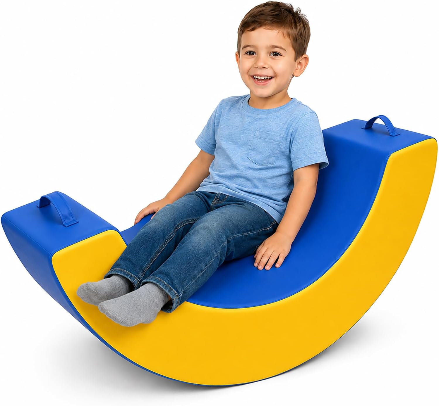 Sensory Rocking Chair with Waterproof PU Cover | High-Density Foam Portable Sensory Chair for Kids, Classroom Rocker for Focus & Engagement, Handle Design