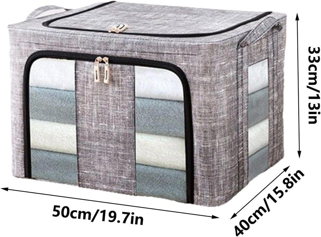 Storage Bins for Clothes - 66L with Clear Window Box - Large Clothes Storage Bins with Lids - for Bedroom Home Apartment Closet Fabric Bed Sheets Comforter Toys Garment Organization