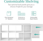 Best Choice Products 8-Cube Storage Organizer, 11in Shelf Opening, Bookcase, Display Shelf, Customizable w/ 3 Removable Back Panels – White