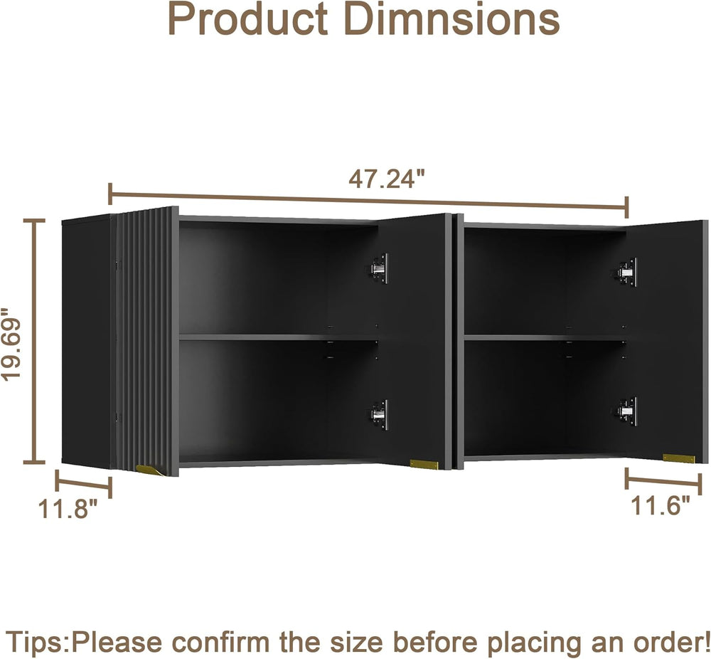 ChooChoo 4 Doors Wall Cabinet Laundry Room, Bathroom Wall Cabinet with Adjust...
