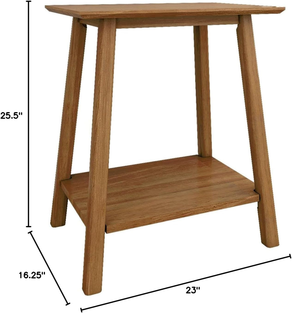Plank+Beam Mid Century Modern Rectangular Side Table, Pecan