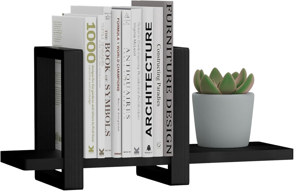 Adjustable Desktop Bookshelf, Retro Tabletop Bookshelf, Desk Shelf for Top of Desk in Living Room, Home, Office, Perfect for Magazine, Books, Cookbooks, No Tools Required to Assemble (Black)