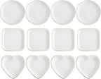 Shappy 12 Pcs Ceramic Jewelry Tray 4.5 in Ring Dish Bulk Decorative Trinket Dish for Bridal Shower Weddings Birthdays Gifts