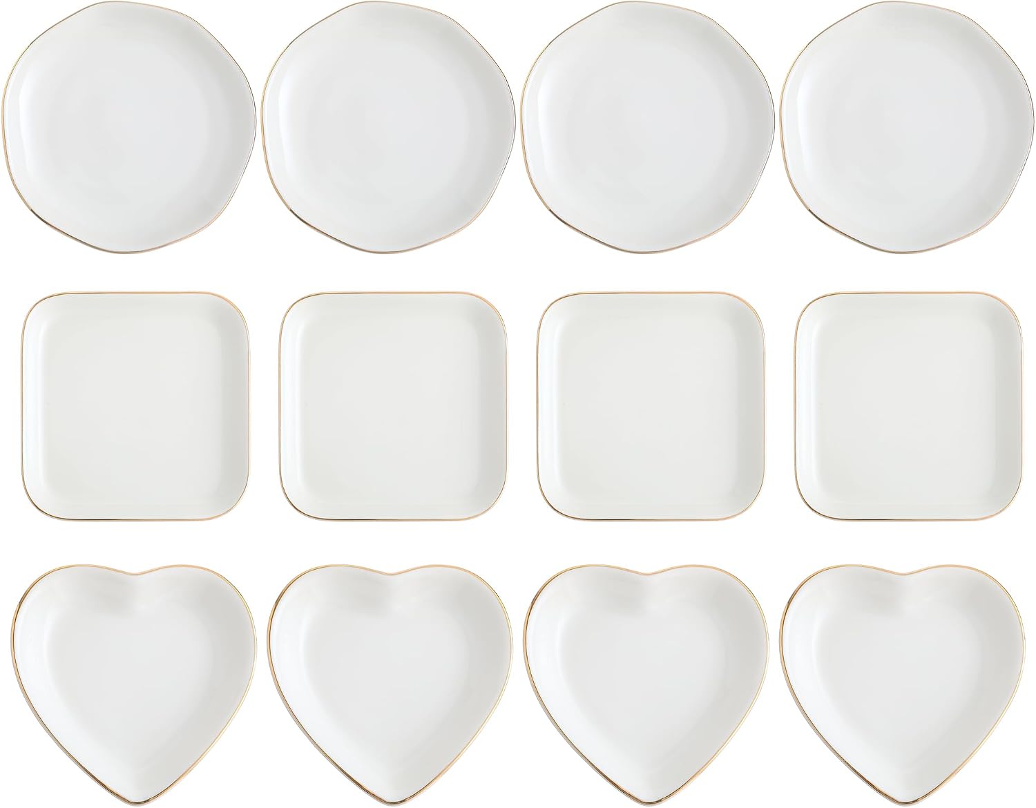 Shappy 12 Pcs Ceramic Jewelry Tray 4.5 in Ring Dish Bulk Decorative Trinket Dish for Bridal Shower Weddings Birthdays Gifts