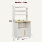 Kitchen Bakers Rack with Storage Cabinet, 5-Tier Microwave Stand with Power Outlets, Coffee Bar Station for Kitchen Dining Living Room