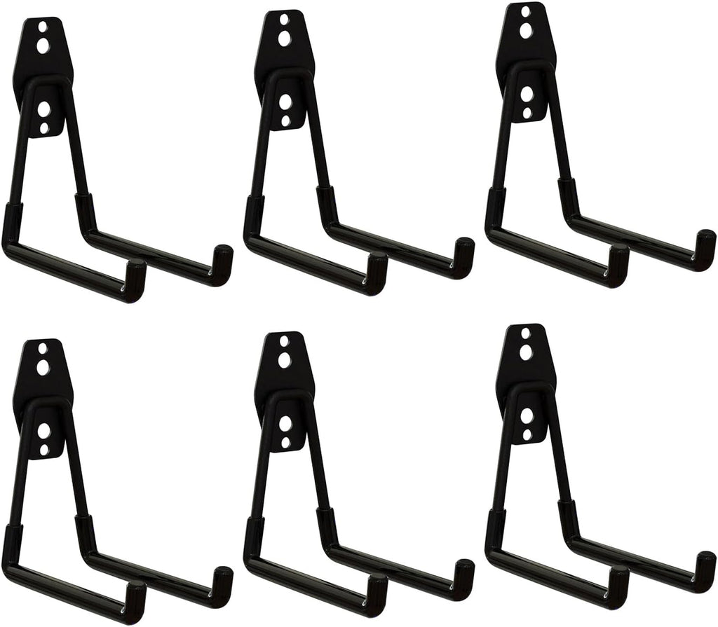 WIN&YING 6 Pack Steel Garage Storage Hooks, Heavy Duty Wall Mounted Storage Hanger, Anti-Slip Tool Organizer for Hanging Ladders, Hose, Bulk Items, Power and Garden