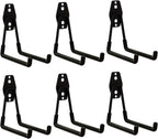 WIN&YING 6 Pack Steel Garage Storage Hooks, Heavy Duty Wall Mounted Storage Hanger, Anti-Slip Tool Organizer for Hanging Ladders, Hose, Bulk Items, Power and Garden