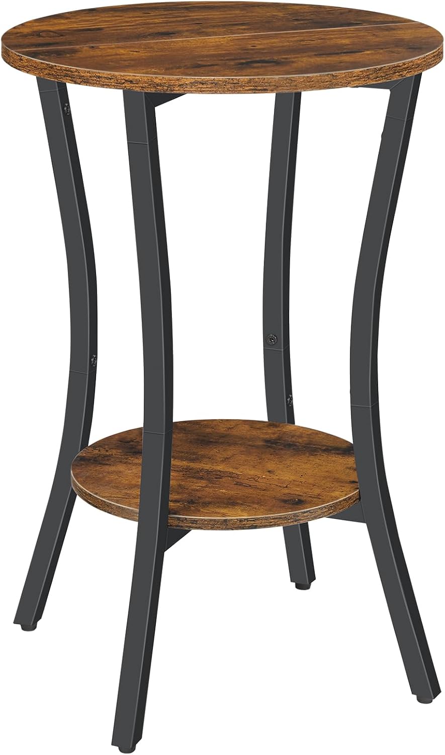 HOOBRO Round Side Table 15.7", 2-Tier Sofa End Table, Small Storage Nigh...