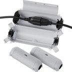 Flemoon [3 Pack] Outdoor Extension Cord Cover Waterproof, Weatherproof Electrical Connection Box for Straight Plug, Outlet, Socket, Halloween, Christmas Holiday Decoration String Light, Light Grey