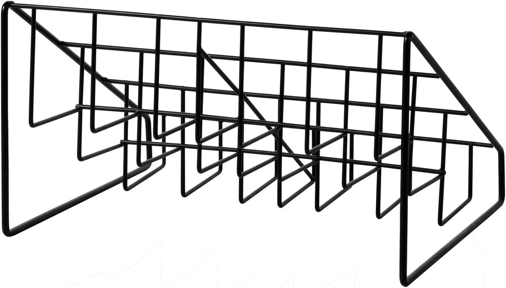 MyGift 2pc CD Storage Rack, 3 Tier Media Holder, Black Metal Organizer | Thre...