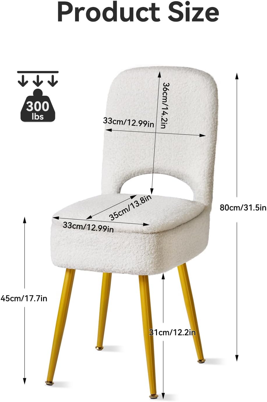 IBUYKE Small Storage Vanity Stool with Folding Backrest, 12.99" x 13.78&...