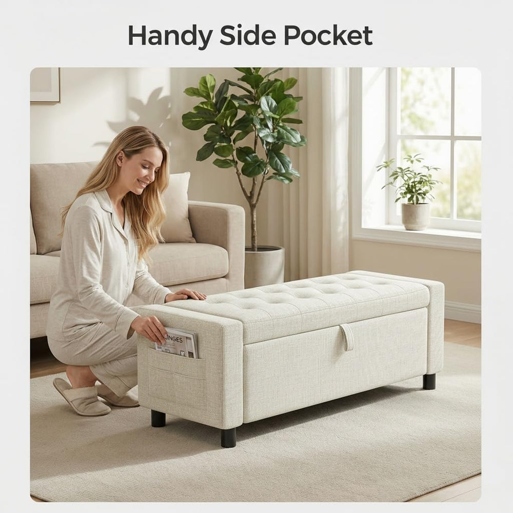 Amada 46" Storage Ottoman Bench with Safety Hinge, Hidden Compartment &a...