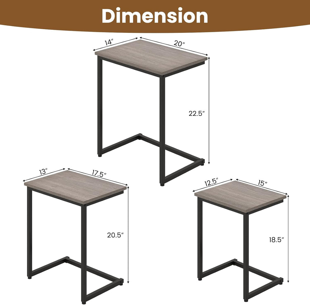 GOFLAME Nesting Coffee Tables Set of 3, Rectangular Nesting Center Table with...