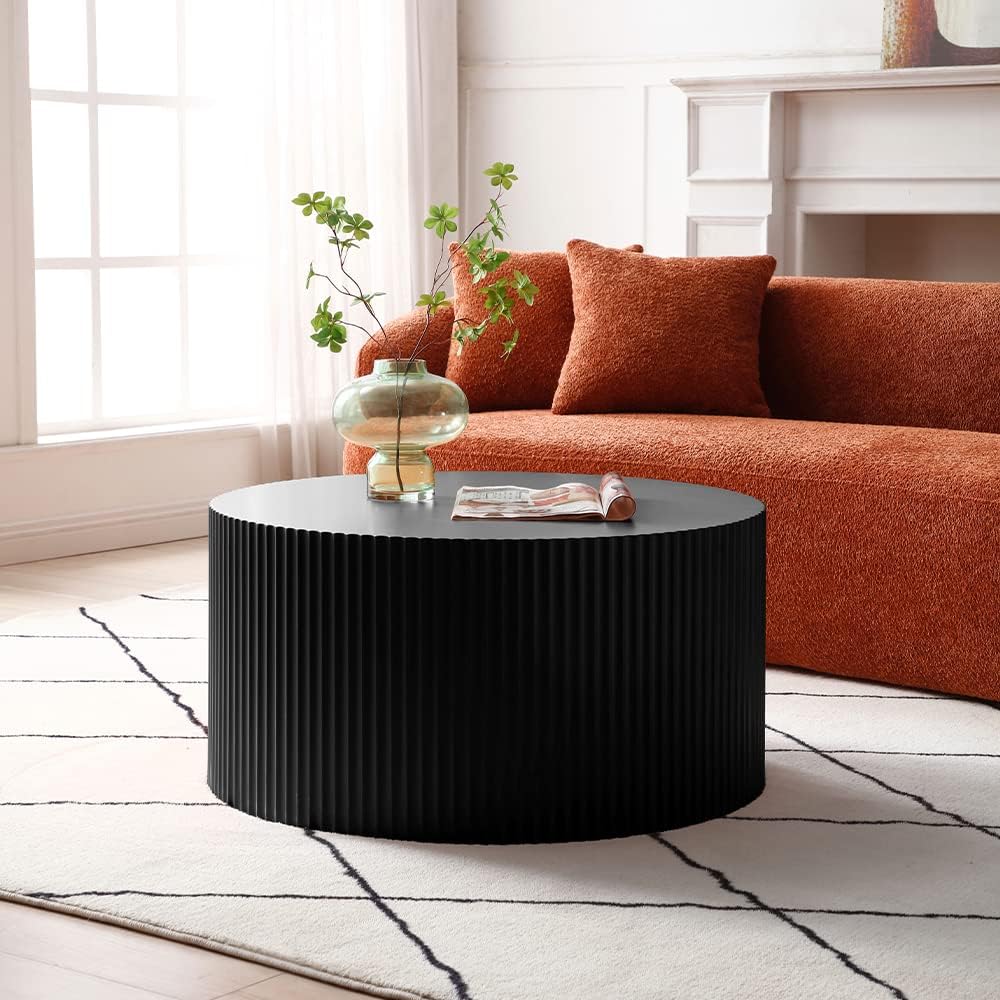 WILLIAMSPACE Nesting Coffee Table Set of 2, Round & Crescent Moon Wooden ...