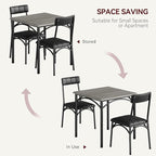 2-Person Dining Table Set (3 Pieces) - Square Kitchen Table with Upholstered Chairs | Ideal Small Space Dining Set for Apartments, Studios | Compact Kitchen Dining Set for 2 Adults/Kids