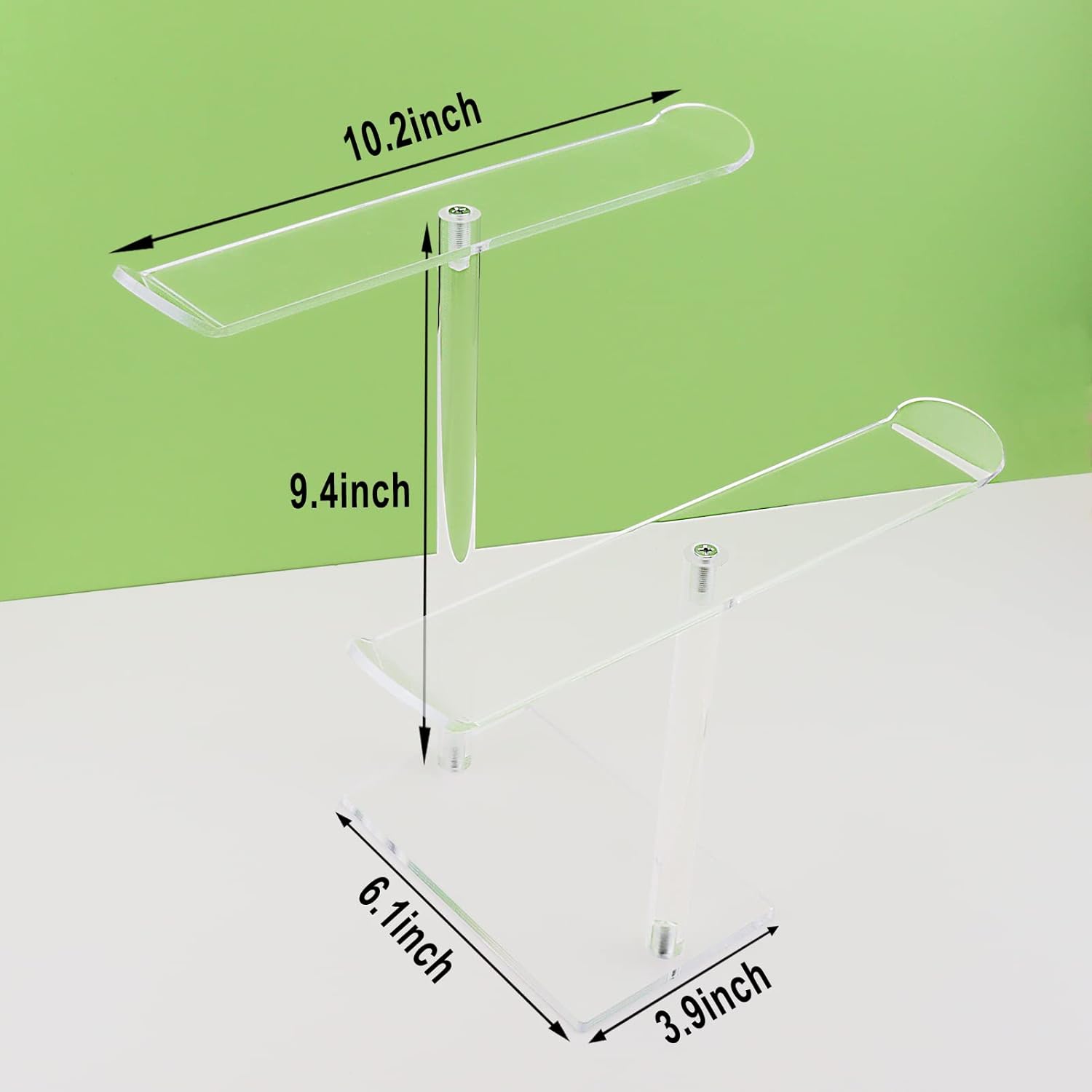 Bigfety Acrylic Headband Holder, 2 Pack Clear Headband Organizer Stand, Hair Accessories Storage (2-Tier & 2-Panel)