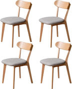 100% Solid Wood Dining Chairs,Mid Century Modern Dining Chairs with Upholstered Cushion,Kitchen,Dining Room Chairs Set of 4 (4, Original Color Grey Upholstery)