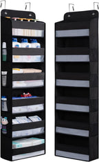 WishJazz Over the Door Organizer, 6 Shelf Hanging Organizer, Anti Tilt 50lbs Back of Door Storage for Bathroom, Nursery, Pantry, Baby Essentials