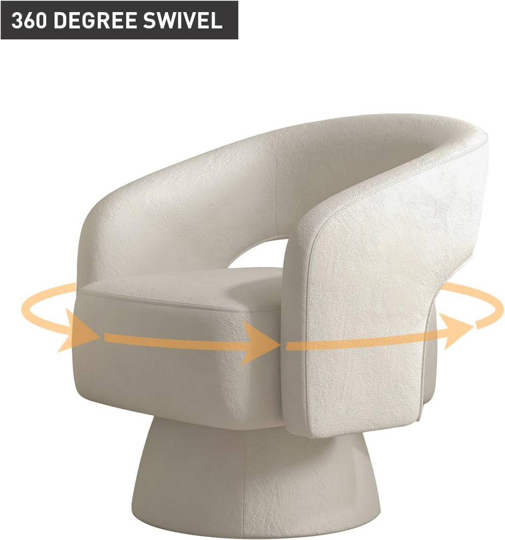 Bonzy Home Swivel Barrel Chair, Set of 2 Velvet Accent Armchair 360 Degree Sw...