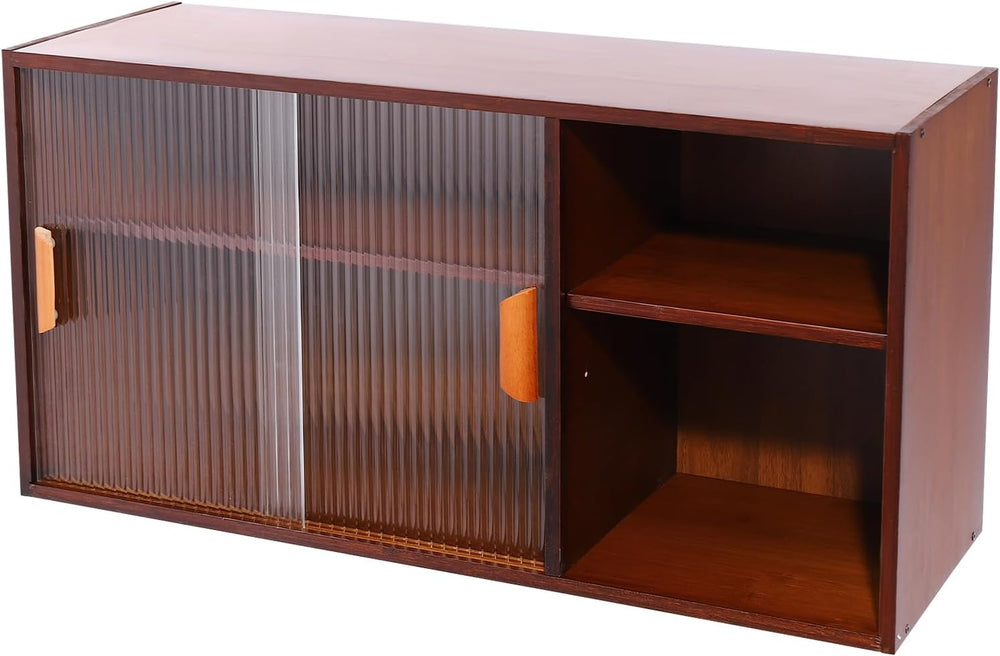 Xuthusman 2 Tier Small Kitchen Pantry Cabinet,31.5in Wall Sideboard with Glas...