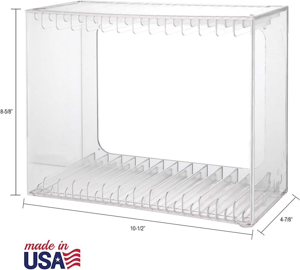 STORi Stackable Clear Plastic DVD Organizer with Rubber Feet | Rectangular Ho...