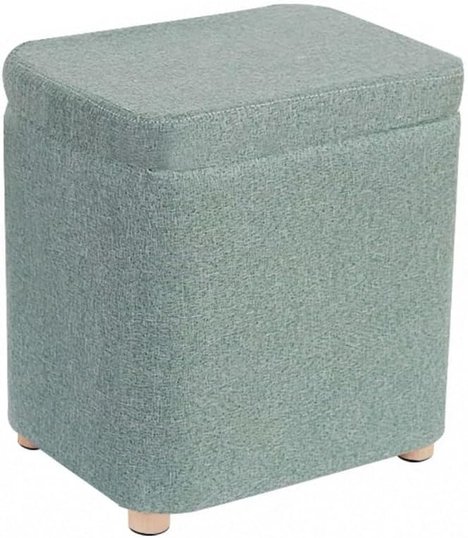 Storage Ottoman with Linen Removable Cover,Square Foot Rest Stool Hinged Lid ...