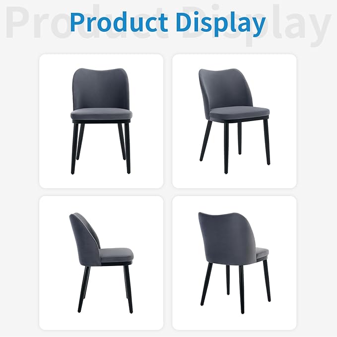 Wooden Dining Chairs Set of 2, Upholstered Kitchen Dining Room Chairs with Padded Seat and Wood Legs, Modern Fabric Side Dinner Chair for Kitchen, Dining Room, Restaurant, Cafe