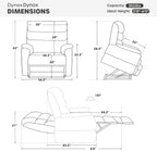 DYNOX 400 lbs Big and Tall Seniors Extended Footrest Power Lift Recliner Chair, Dual Motor, Extra-Wide Seat, Lay Flat, Heat & Massage, USB-C, Faux Leather Grey, 9298L