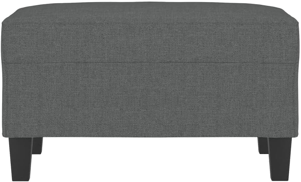 Modern Dark Gray Footstool with Breathable Fabric and Sturdy Plywood Frame, C...