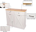 Betterhood Double Tilt Out Trash Cabinet Can Bin Kitchen 20 Gallon Wooden Free Standing Laundry Sorter,Recycling Cabinet with Hideaway Drawer, (White)