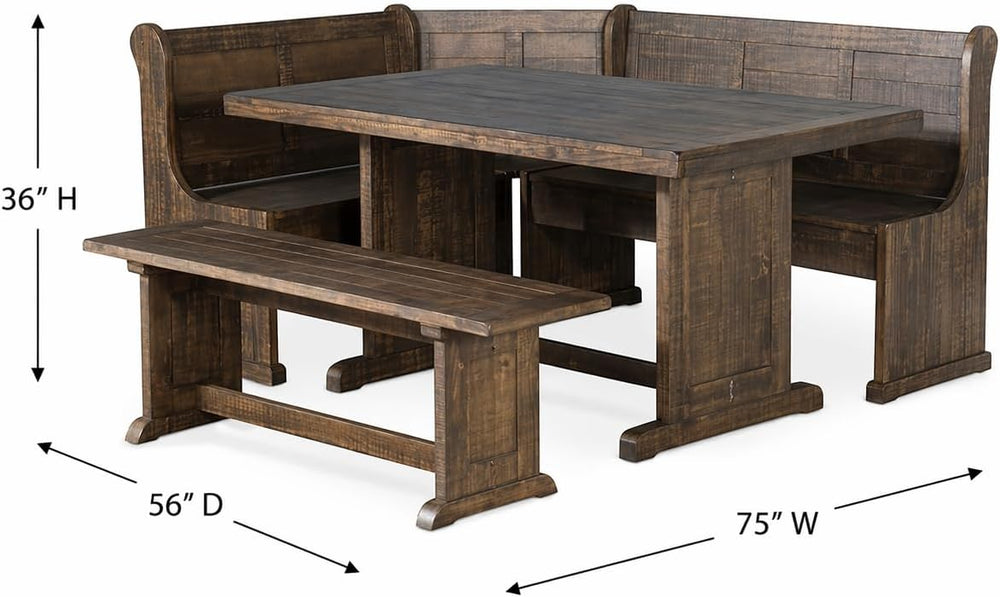 Pemberly Row 4-Pieces Dining Set Wood, Rectangular in Cherry (36" H x 75...