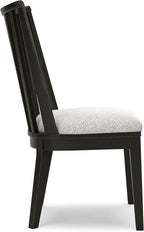 Signature Design by Ashley Galliden Urban Upholstered Armless Dining Chair, Set of 2, Black & Light Gray