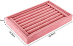Valyria Velvet 7 Slots Ring Earrings Trays Showcase Display Jewelry Organizer ()