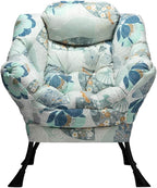 HollyHOME Modern Fabric Large Lazy Chair, Accent Oversized Comfy Reading Chair, Thick Padded Cozy Lounge Chair with Armrest, Steel Frame Leisure Sofa Chair for Living Room, Bedroom, Dorm, Fan Print