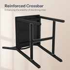 HOOBRO Kitchen Chairs Set of 2, Wooden Dining Room Chairs with Metal Frame, Dining Chairs with Back, Easy to Assemble, Farmhouse Dining Chairs for Kitchen, Living Room, Black BB39CD01