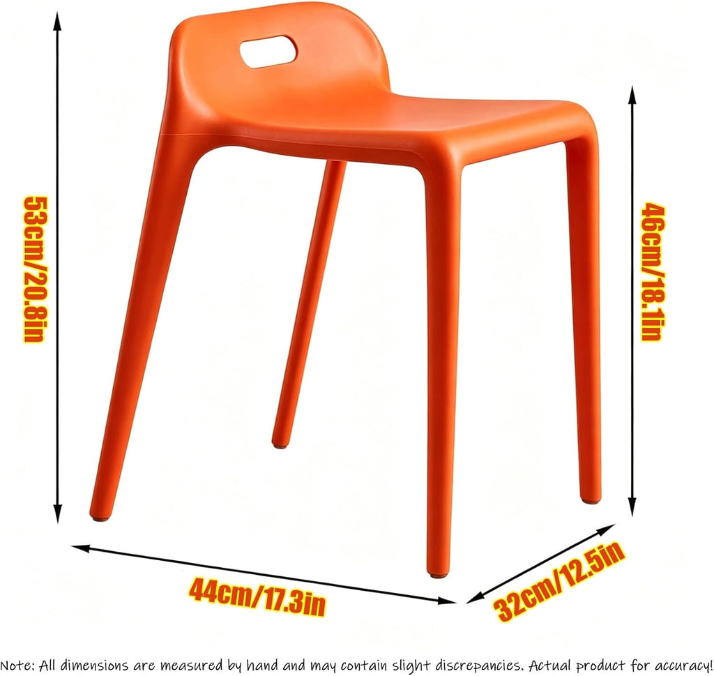 Thickened Plastic Backrest Chair, Wide Seat Plastic Stool, Waterproof Portable Chair, with Smooth Round Corners, for Parties, Home, Office(Green)