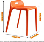Thickened Plastic Backrest Chair, Wide Seat Plastic Stool, Waterproof Portable Chair, with Smooth Round Corners, for Parties, Home, Office(Green)